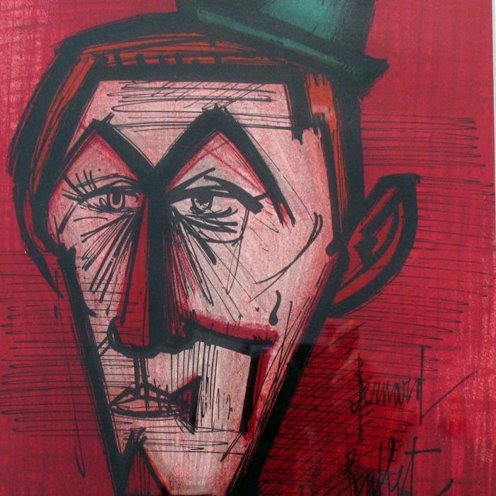 Bernard Buffet Red Clown - Click Image to Close
