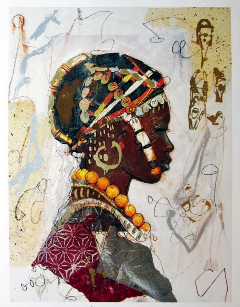 African Headdress Art Print