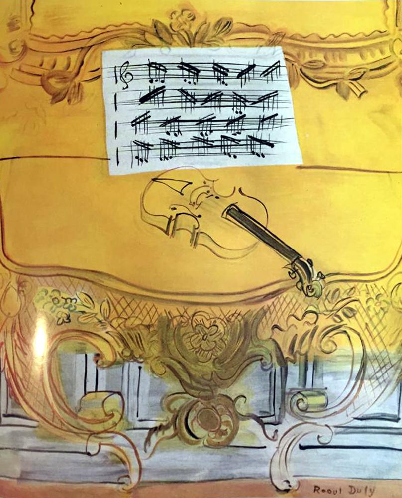 Raoul Dufy Yellow Console with Violin c.1949 Fine Art Print from Museum Artist - Click Image to Close