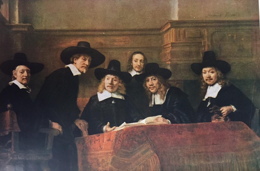 Rembrandt The Board of the Clothmaker Guild (The Syndics) c.1662 Fine Art Print from Museum Artist - Click Image to Close