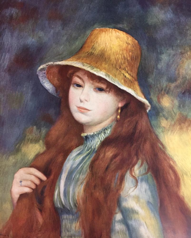 Pierre Auguste Renoir (Plate Ten) Girl with a Straw Hat c.1884 Fine Art Print from Museum Artist