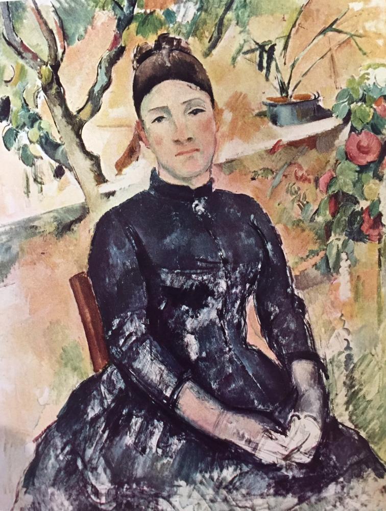 Paul Cezanne Madame Cezanne in the Conservatory c.1890 Fine Art Print from Museum Artist - Click Image to Close