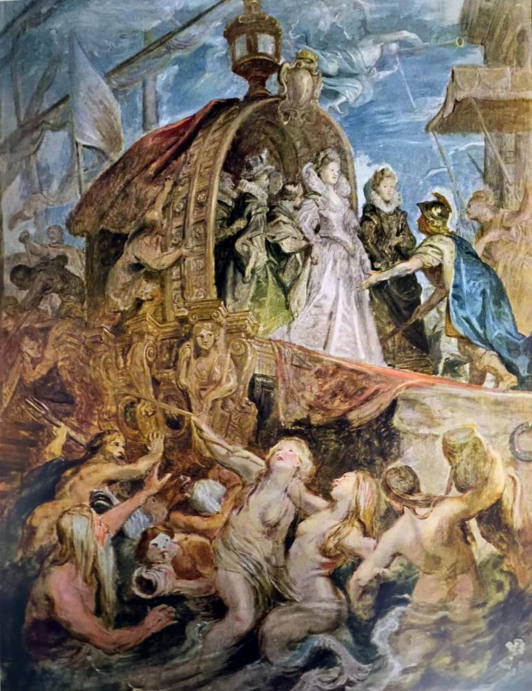 Peter Paul Rubens The Landing of Marie de Medicis c.1622-23 Fine Art Print from Museum Artist