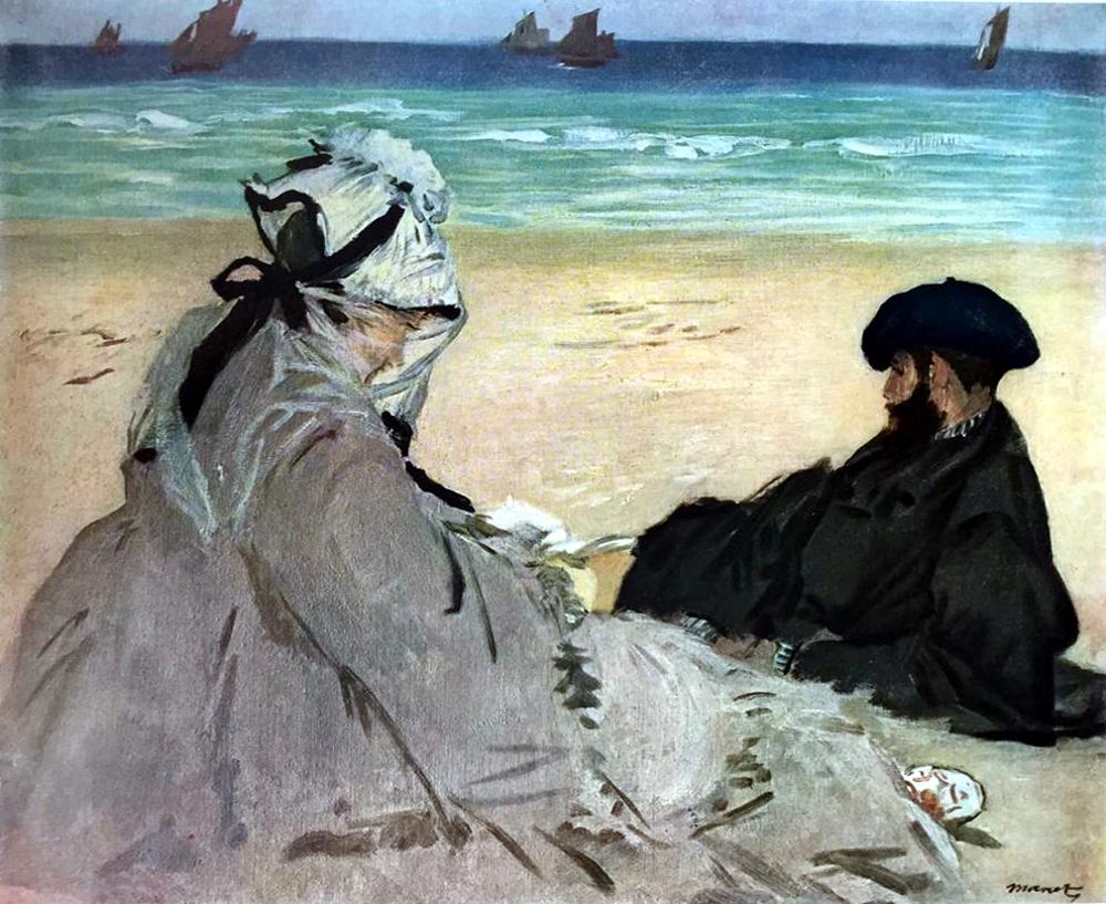 Edouard Manet On the Beach c.1873 Fine Art Print from Museum Artist - Click Image to Close