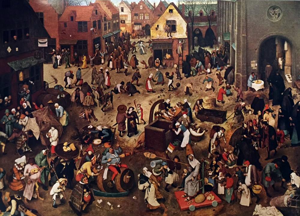 Pieter Bruegel The Battle Between Carnival and Lent c.1559 Fine Art Print from Museum Artist - Click Image to Close