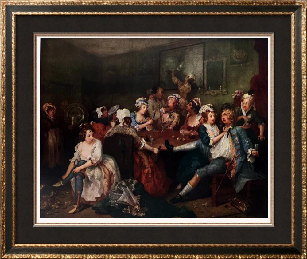 Masterpieces of British Painting by William Hogarth: The Rake's Progress III, The Orgy c.1731-35 Fine Art Print from Museum Arti
