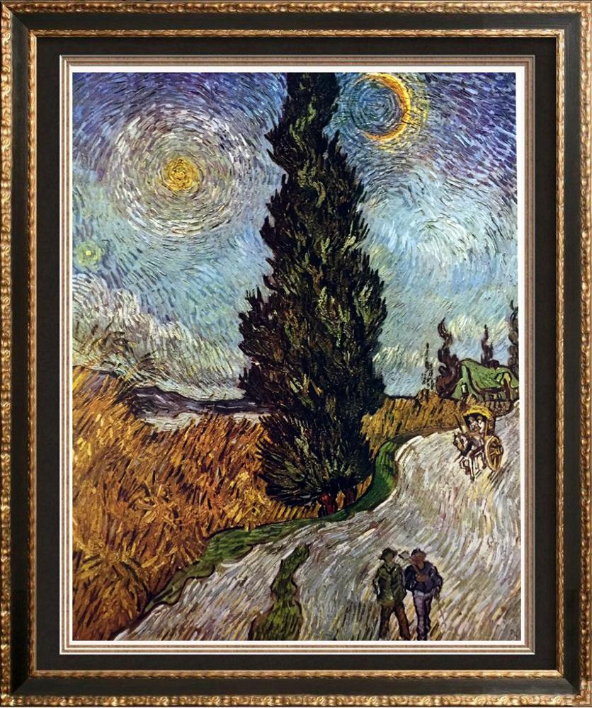 Vincent Van Gogh Road with Cypress c.1890 Fine Art Print from Museum Artist