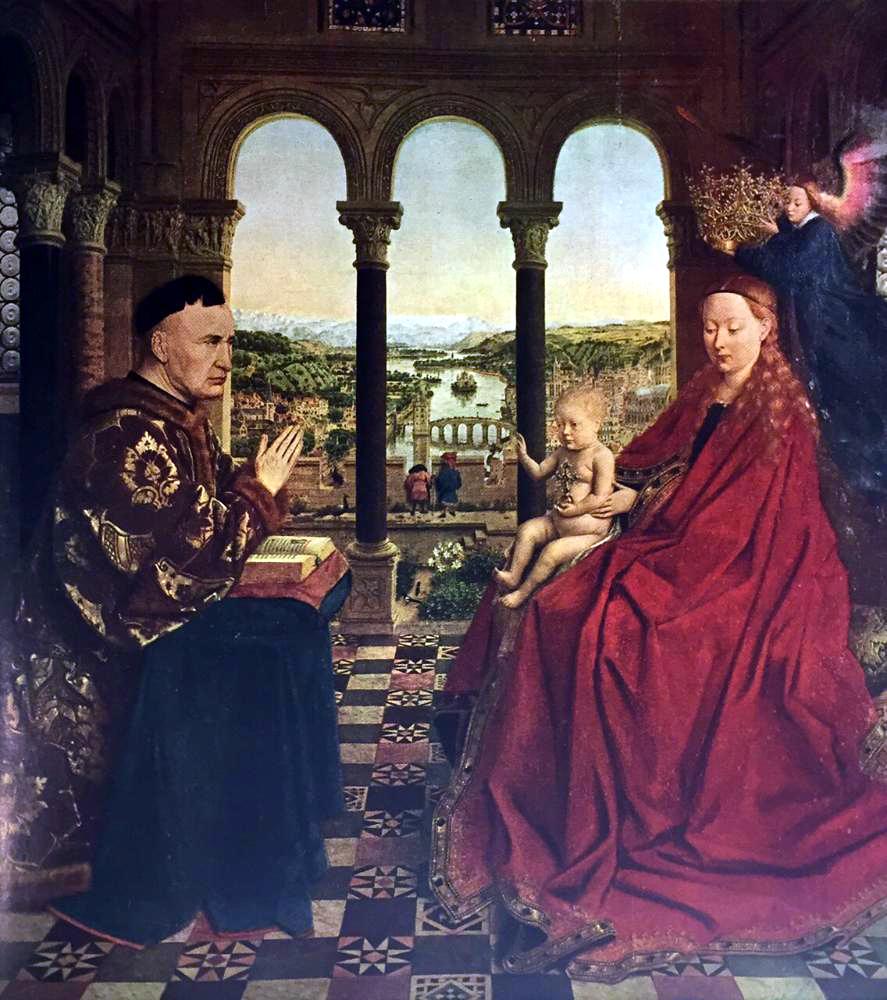 Masterpieces Jan Van Eycl: The Virgin and Chancellor Rolin c.1432 Fine Art Print from Museum Artist - Click Image to Close