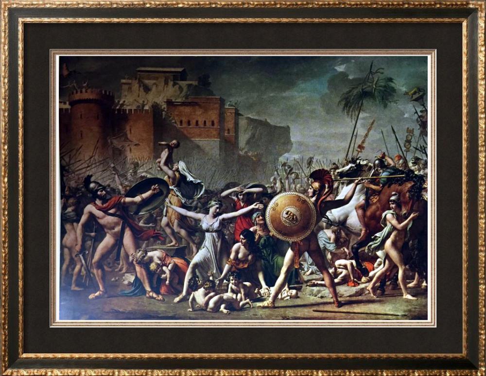 Masterpieces Jacques Louis David: The Battle of the Romans and Sabines c.1799 Fine Art Print from Museum Artist