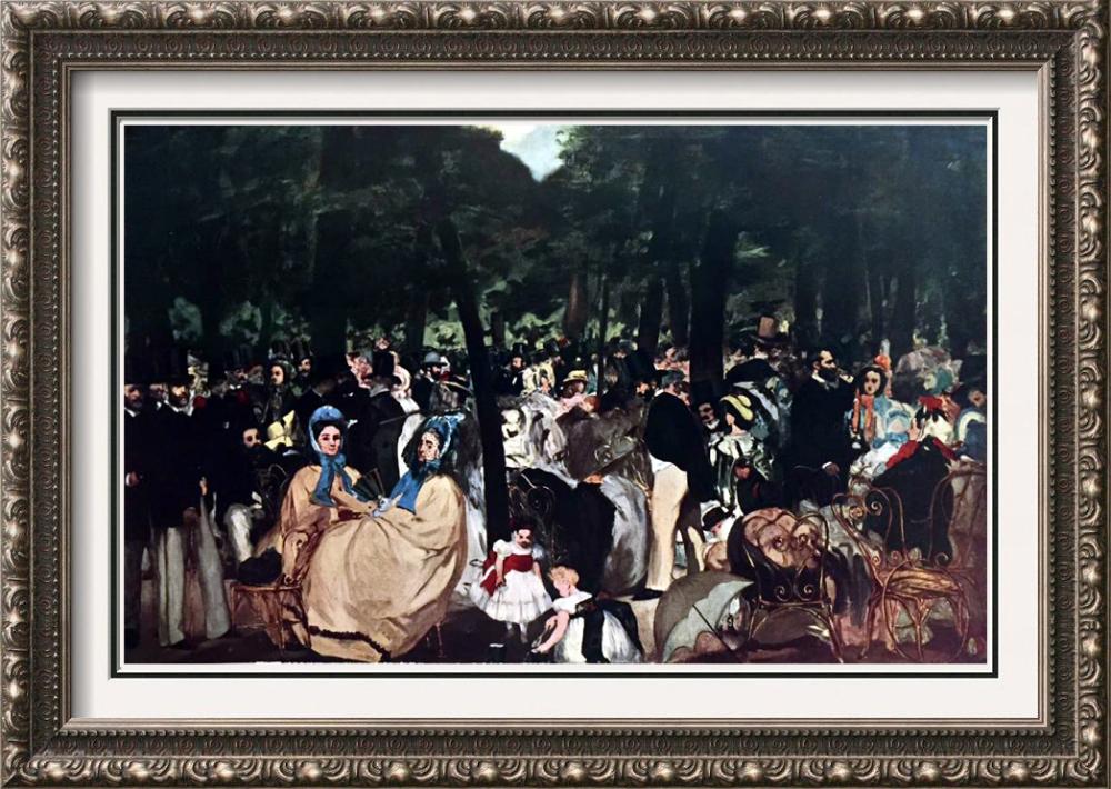 Manet Peintures La Musique Aux Tuileres c.1860 Fine Art Print from Museum Artist