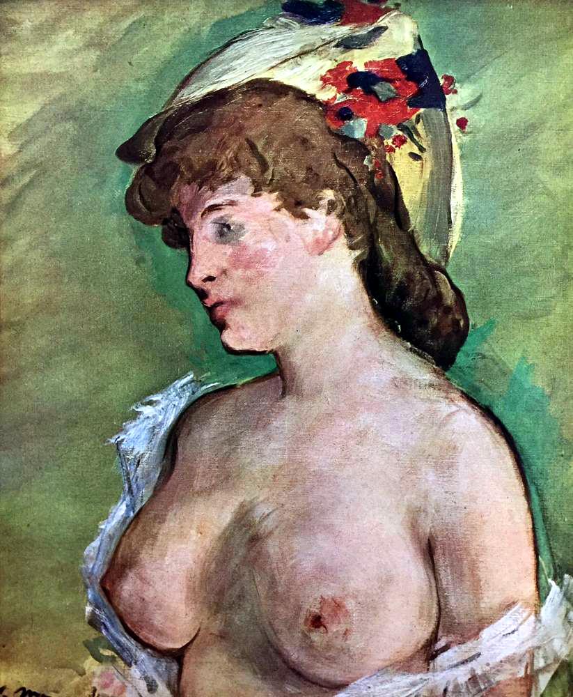 Manet Peintures La Blonde Aux Seins Nus c.1875 Fine Art Print from Museum Artist - Click Image to Close