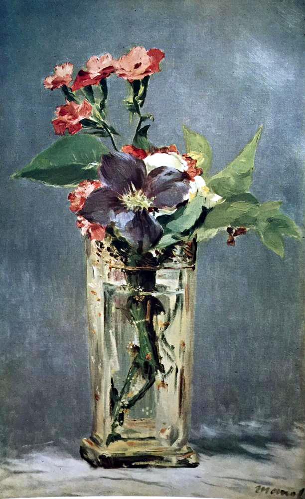 Manet Peintures Clematites Dans Un Vase de Cristal c.1882 Fine Art Print from Museum Artist