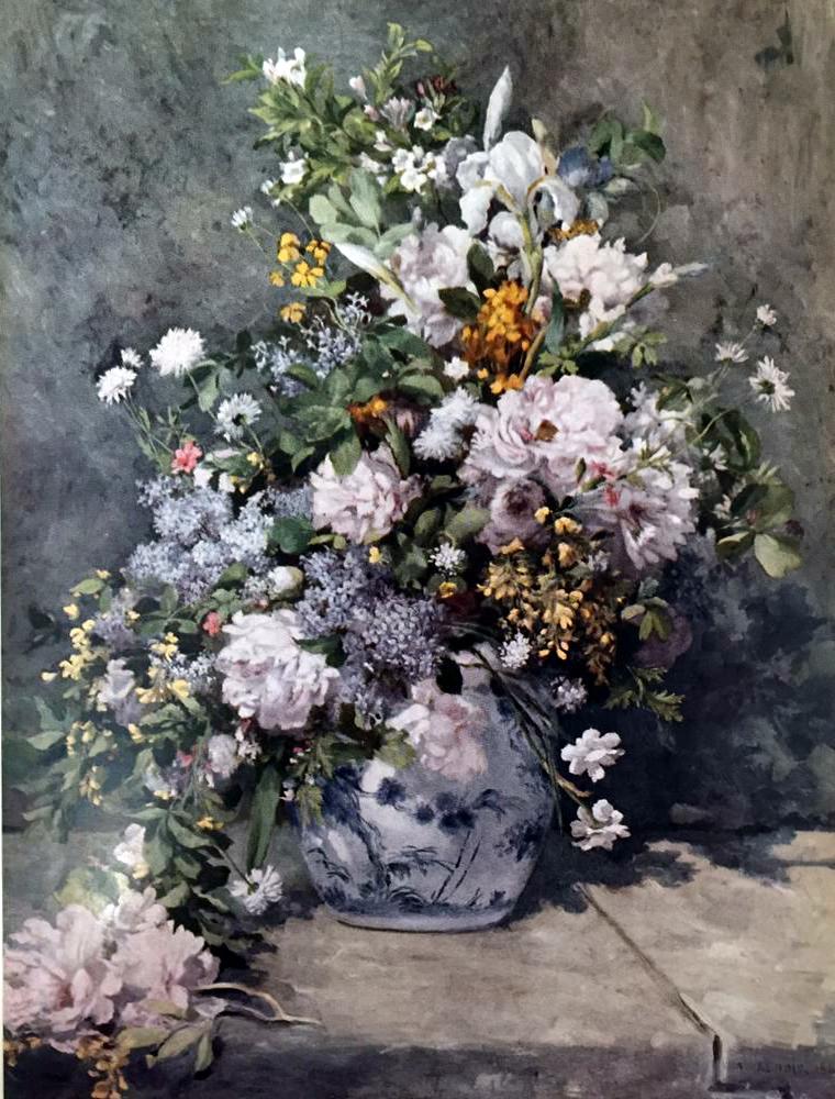 Auguste Renoir (Plate Three) A Large Vase of Flowers c.1866