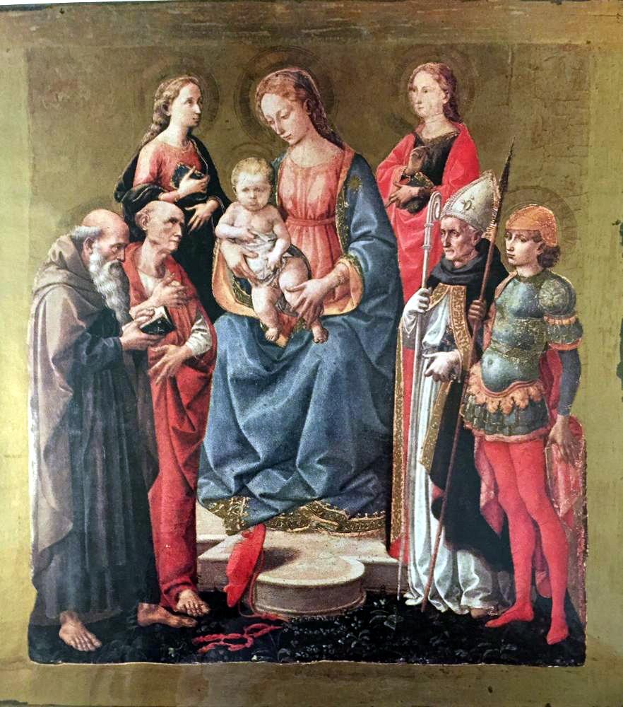 Masterpieces of Italian Paintings Pesellino: The Madonna and Child with Six Saints c.1455 Fine Art Print from Museum Artist
