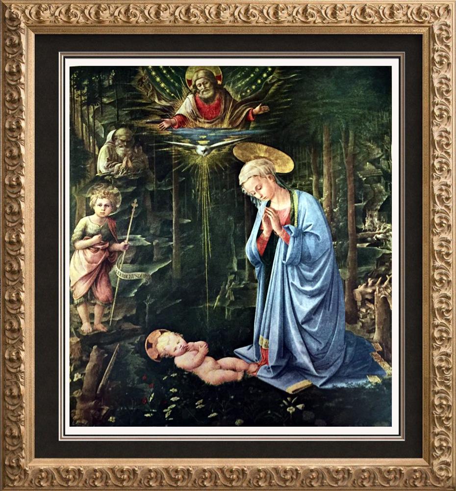 Masterpieces of Italian Paintings Fra Filippo Lippi: The Adoration in the Woods c.1459 Fine Art Print from Museum Artist