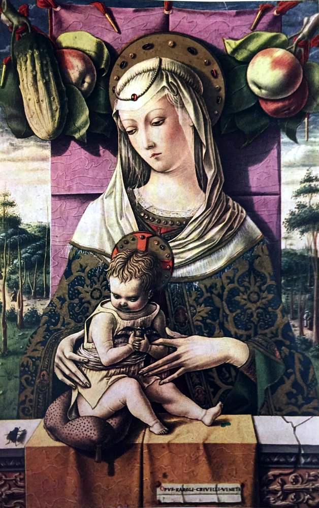Masterpieces of Italian Paintings Crivelli: The Madonna and Child c.1470 Fine Art Print from Museum Artist