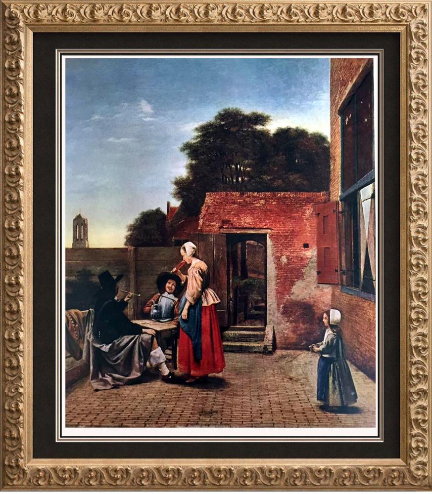 Masterpieces of Dutch Painting Pieter de Hooch: A Dutch Courtyard c.1656 Fine Art Print from Museum Artist