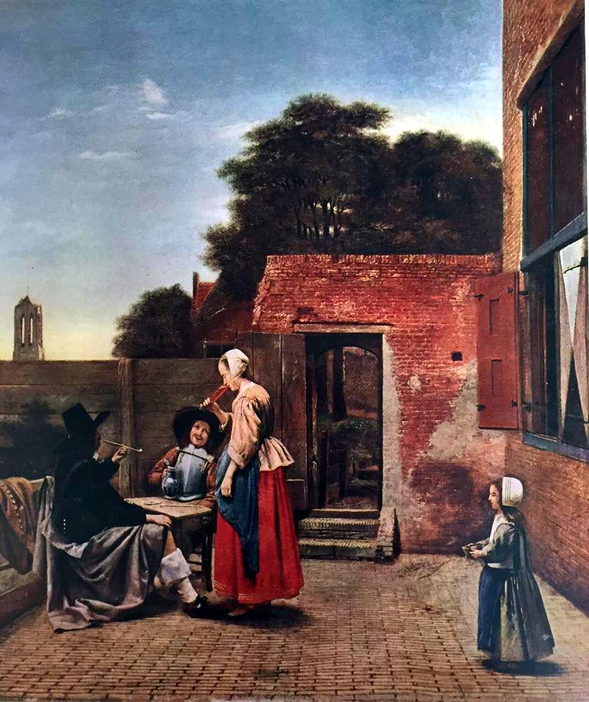 Masterpieces of Dutch Painting Pieter de Hooch: A Dutch Courtyard c.1656 Fine Art Print from Museum Artist