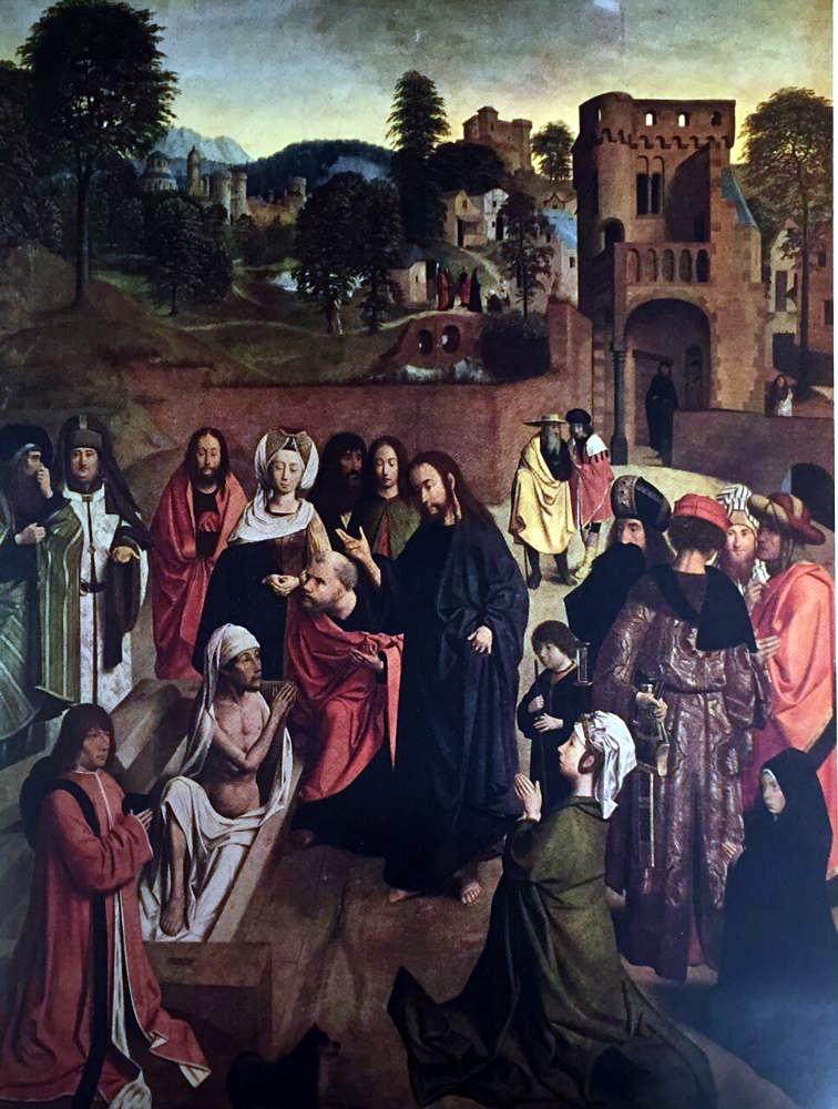 Masterpieces of Dutch Painting Geertgen Tot Sint Jans: The Resurrection of Lazarus c.1480 Fine Art Print from Museum Artist - Click Image to Close