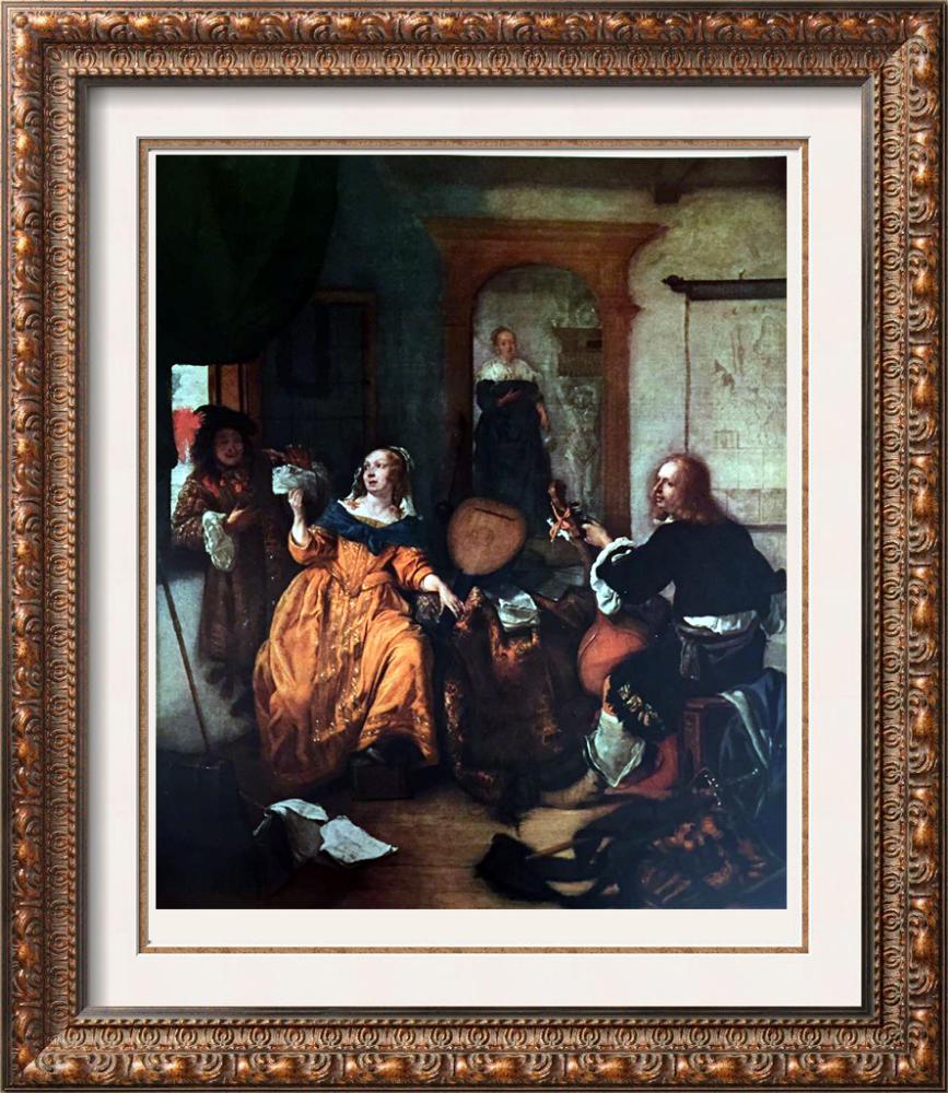 Masterpieces of Dutch Painting Gabriel Metsu: The Music Lesson c.1659 Fine Art Print from Museum Artist