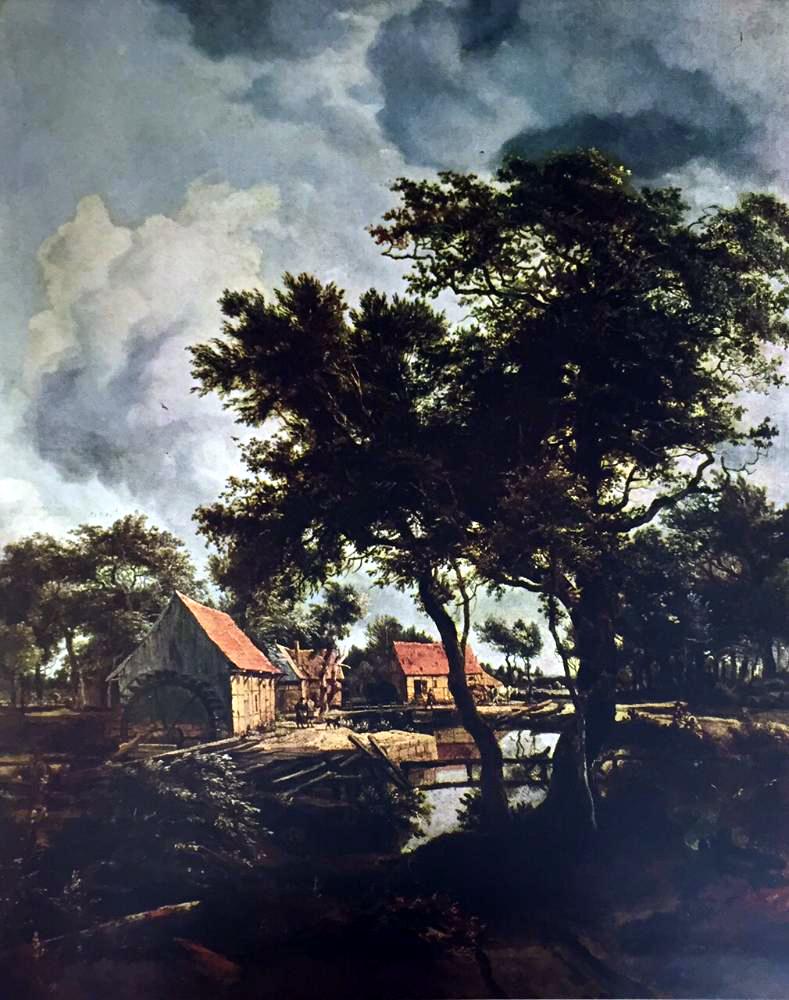 Masterpieces of Dutch Painting Meindert Hobbema: The Watermill c.1664 Fine Art Print from Museum Artist