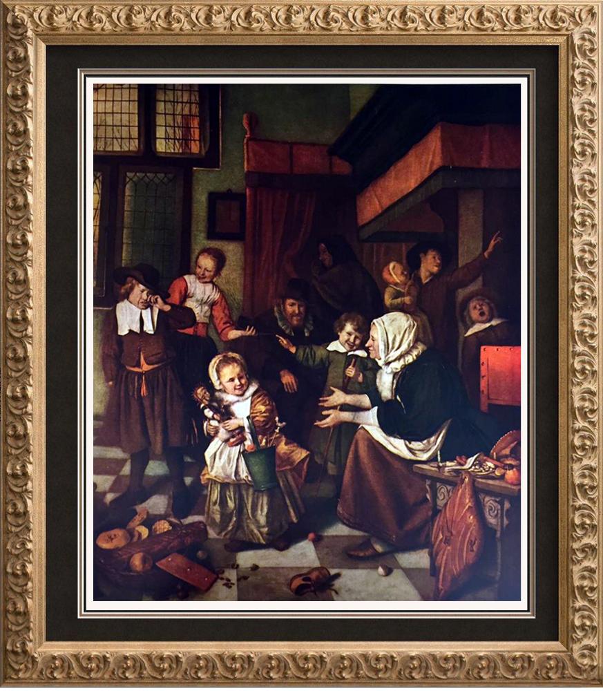 Masterpieces of Dutch Painting Jan Steer: Saint Nicholas Day c.1665 Fine Art Print from Museum Artist