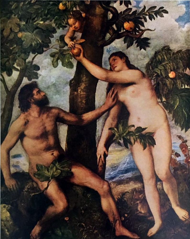 Tiziano Vecellio Titian The Fall of Man c.1570 Fine Art Print from Museum Artist - Click Image to Close