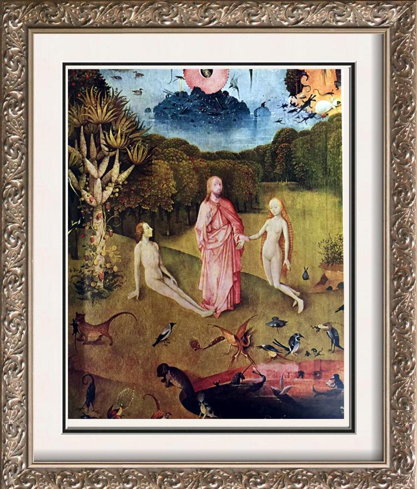 Hieronymus Bosch The Garden of Worldly Delights (Left Wing Detail of Earthly Paradise) c.1450-1516 Fine Art Print from Museum A
