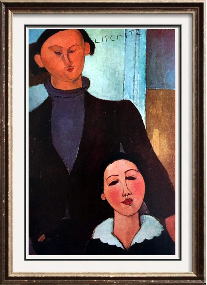 Amedeo Modigliani Jacques Lipchitz and His Wife c.1916-17 Fine Art Print from Museum Artist