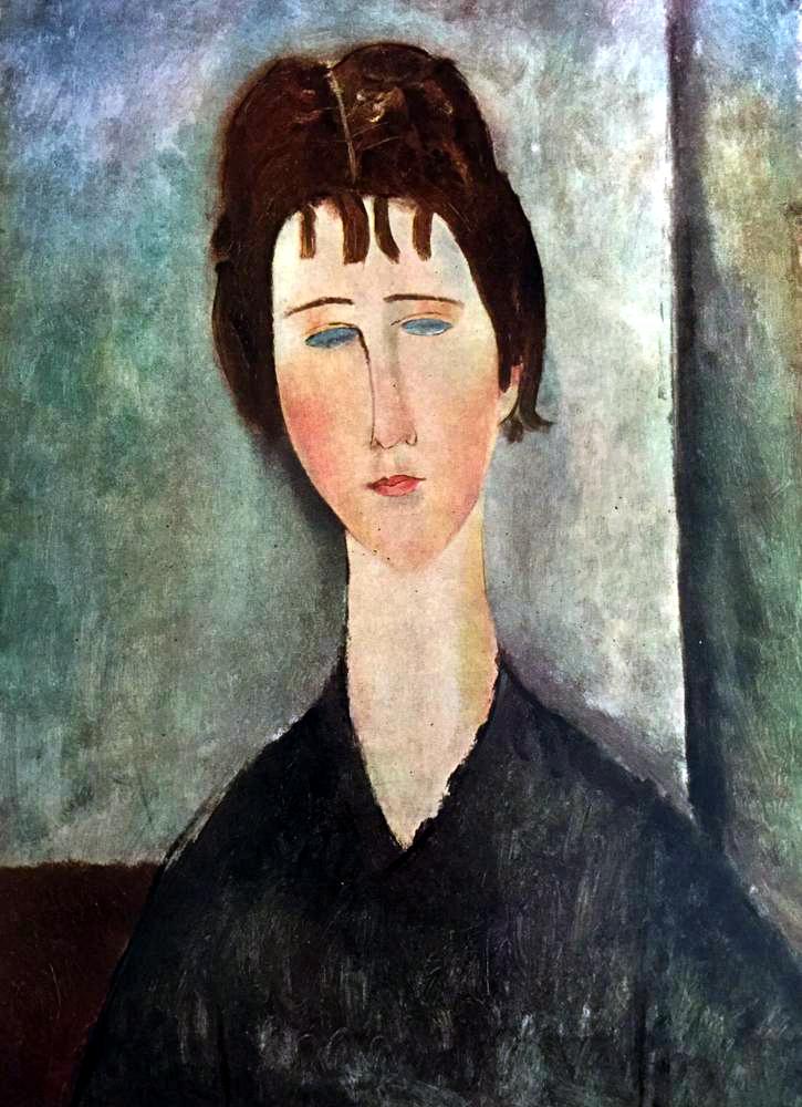 Amedeo Modigliani Young Girl with Brown Hair c.1918 Fine Art Print from Museum Artist