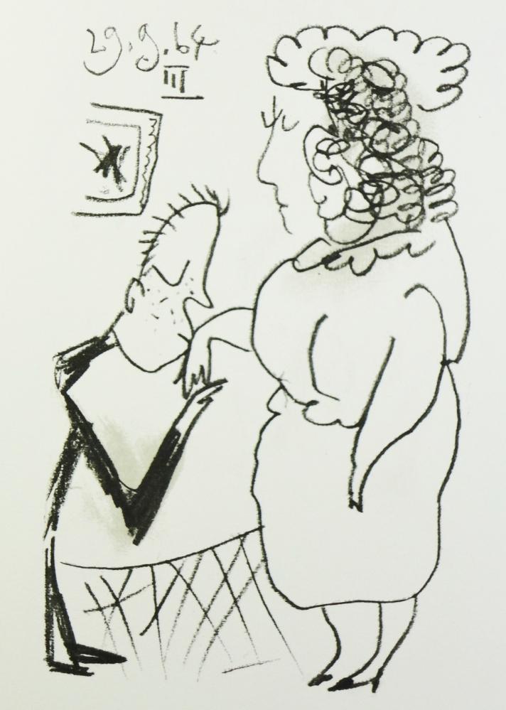 Pablo Picasso Couple dated 29.9.64 - Click Image to Close