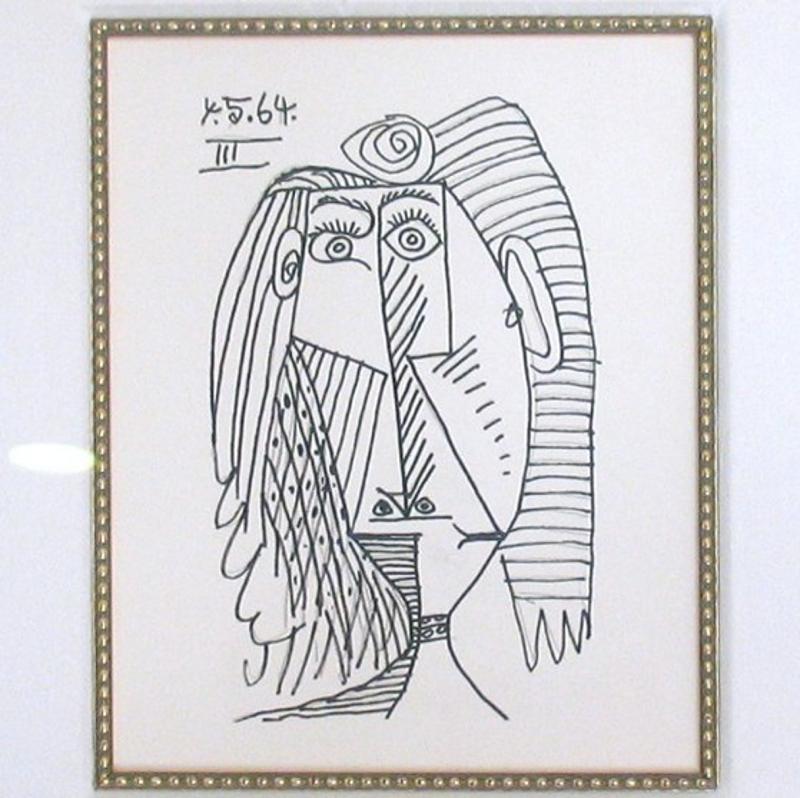 Pablo Picasso Portrait dated 4.5.64 - Click Image to Close