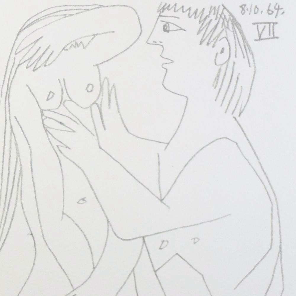 Pablo Picasso Couple dated 8.10.64