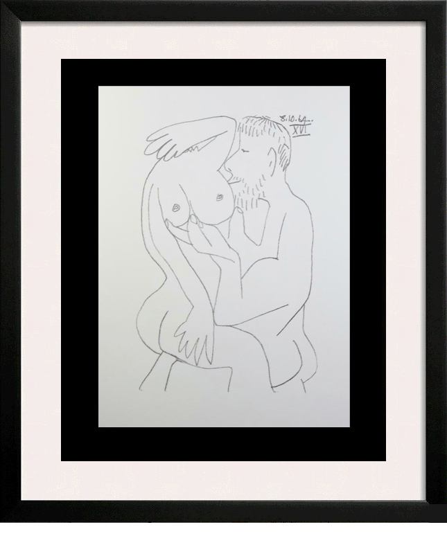 Pablo Picasso Couple dated 8.10.64