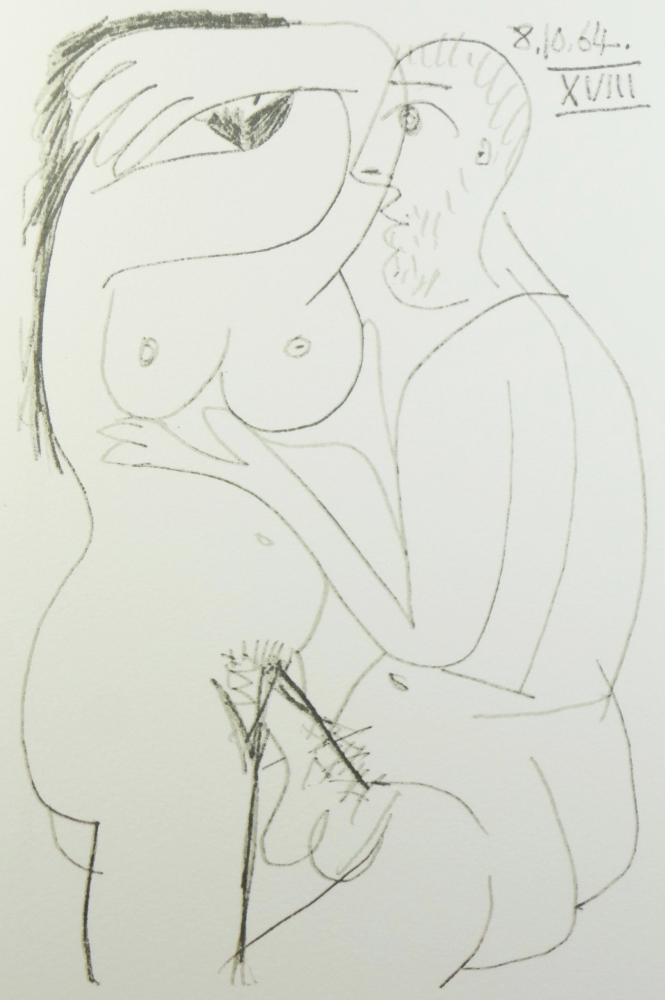 Pablo Picasso Couple dated 8.10.64 - Click Image to Close