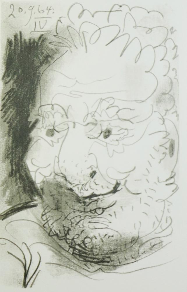 Pablo Picasso Portrait dated 20.9.64 - Click Image to Close
