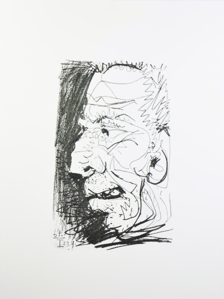 Pablo Picasso Portrait dated 23.9.64 - Click Image to Close