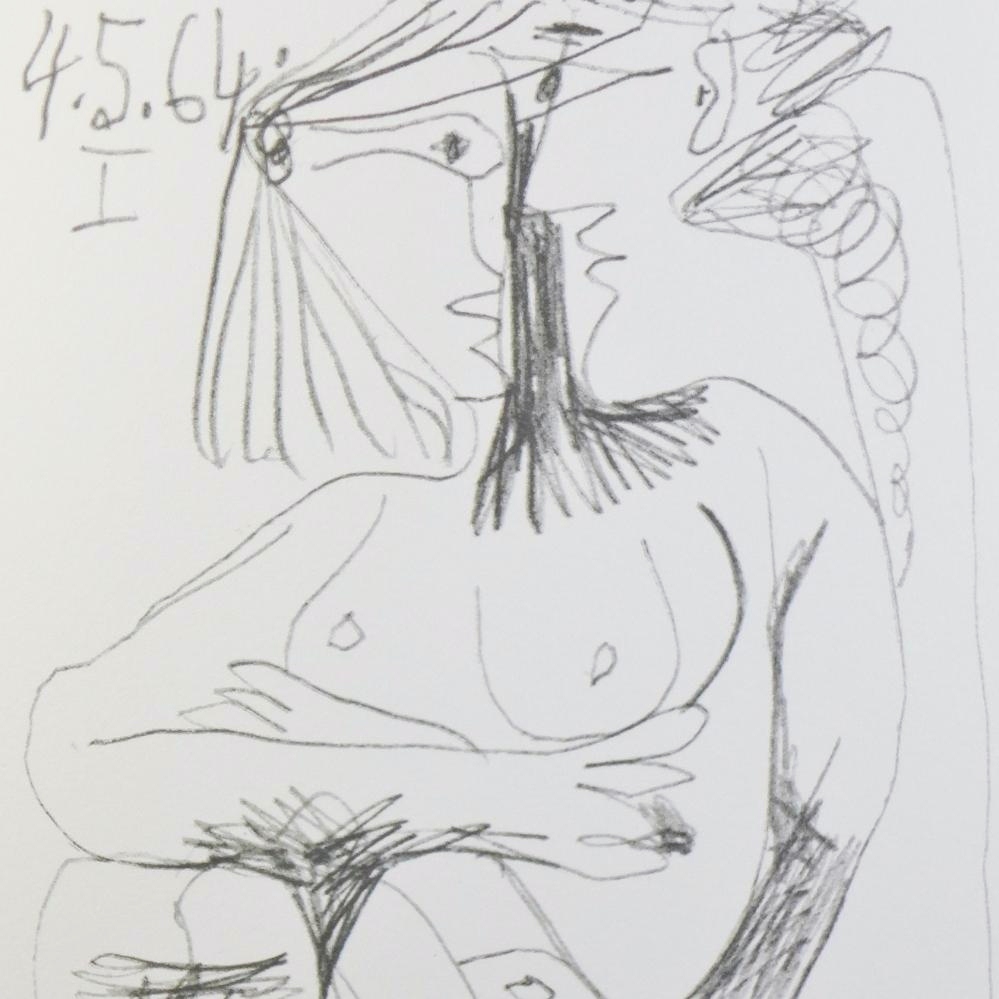 Pablo Picasso Couple dated 4.5.64 - Click Image to Close