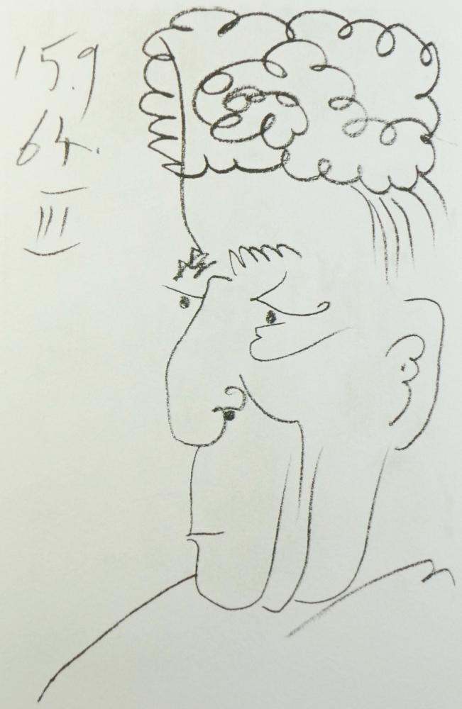 Pablo Picasso Portrait dated 15.9.64 - Click Image to Close