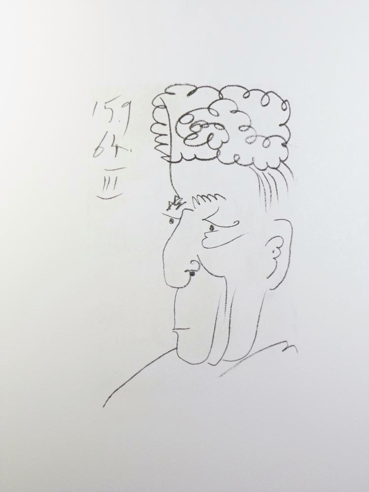 Pablo Picasso Portrait dated 15.9.64 - Click Image to Close
