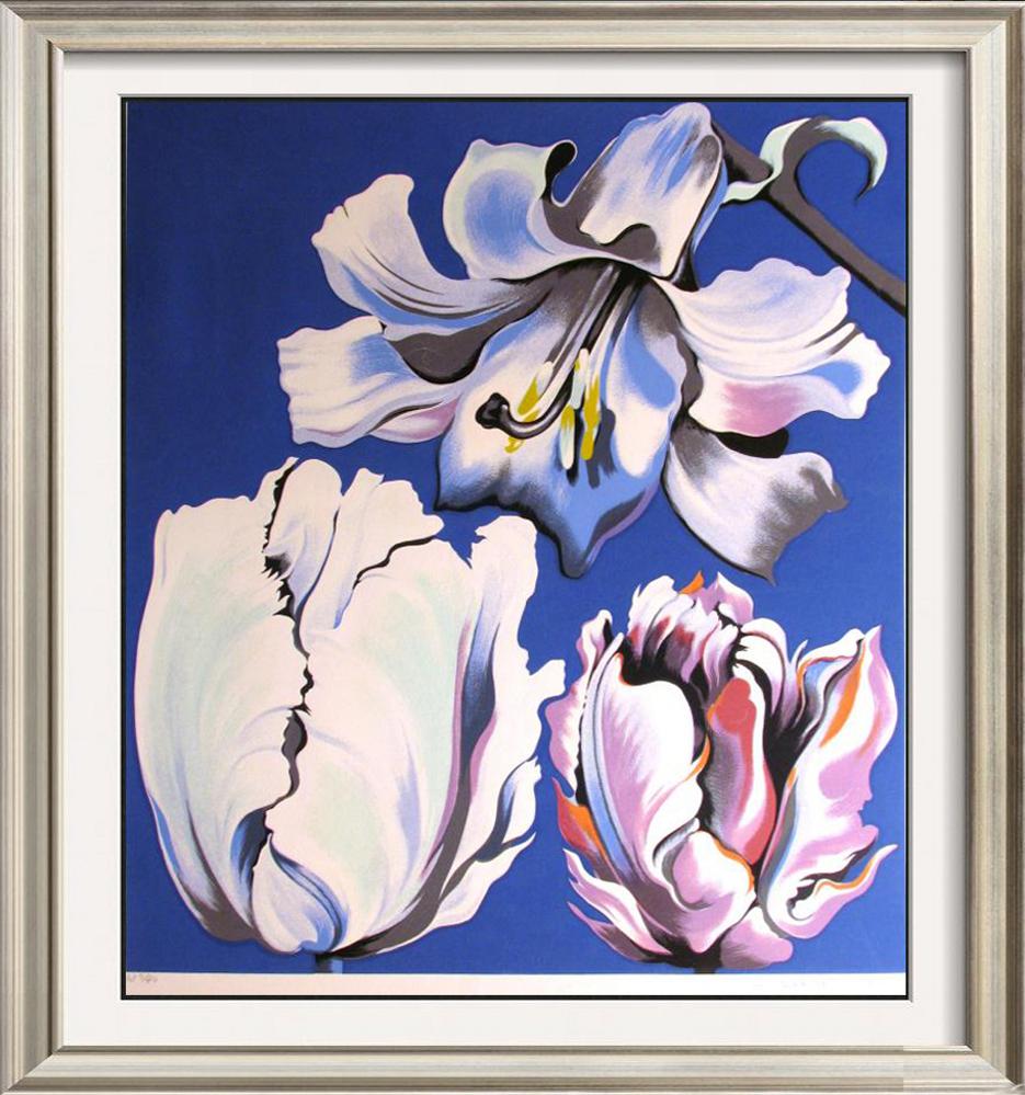 Lowell Nesbitt Three Tulips in Blue