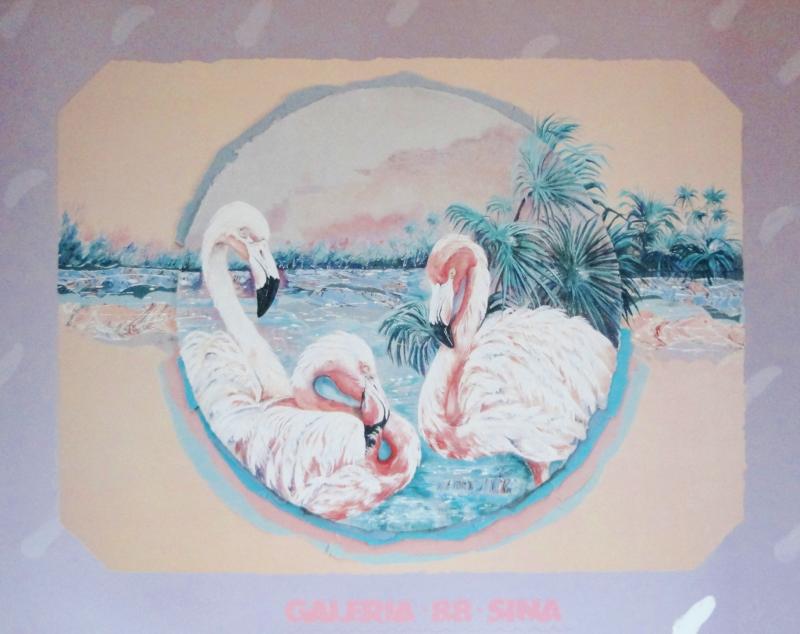 Art Prints Three Flamingos