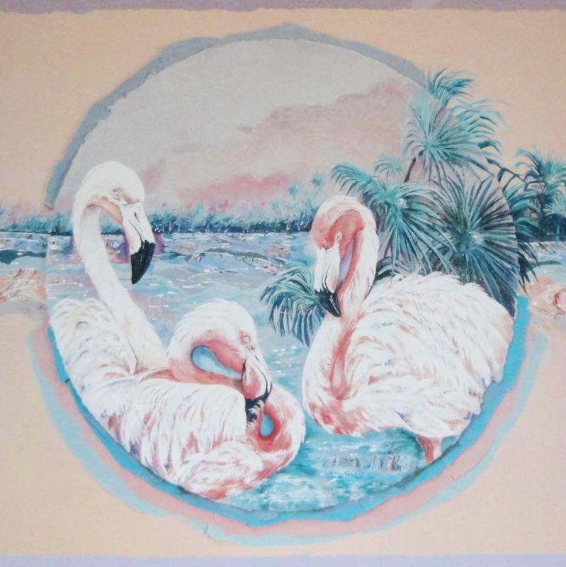 Art Prints Three Flamingos