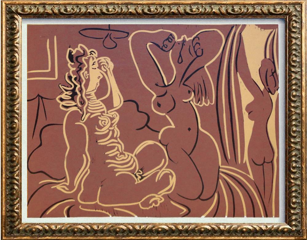 Pablo Picasso c.1971 Linocut No. 295 Three Women in 3 Colors