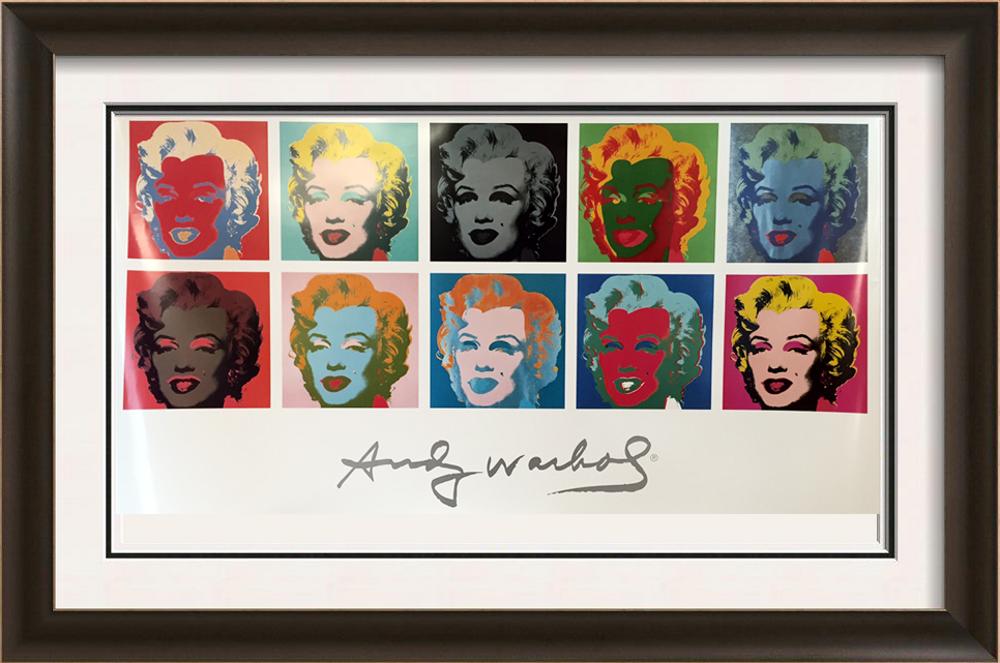 Andy Warhol 10 Marilyns on White Background