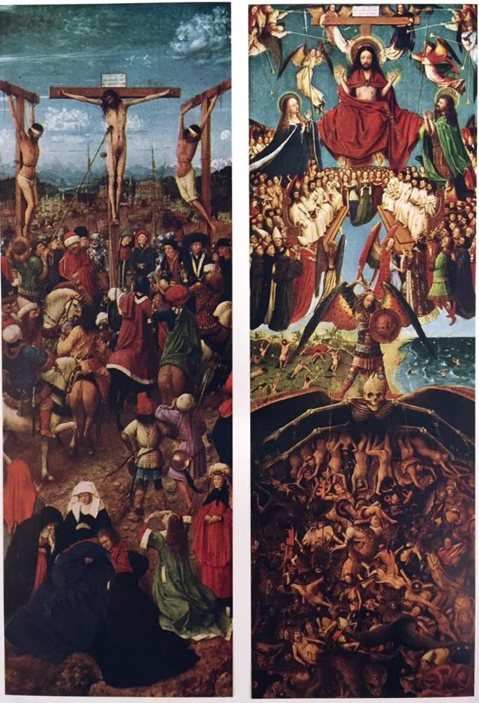 Masterpieces of Flemish Painting Hubert Van Eyck: The Crucifixion and the Last Judgment c.1420 Fine Art Print from Museum Artist