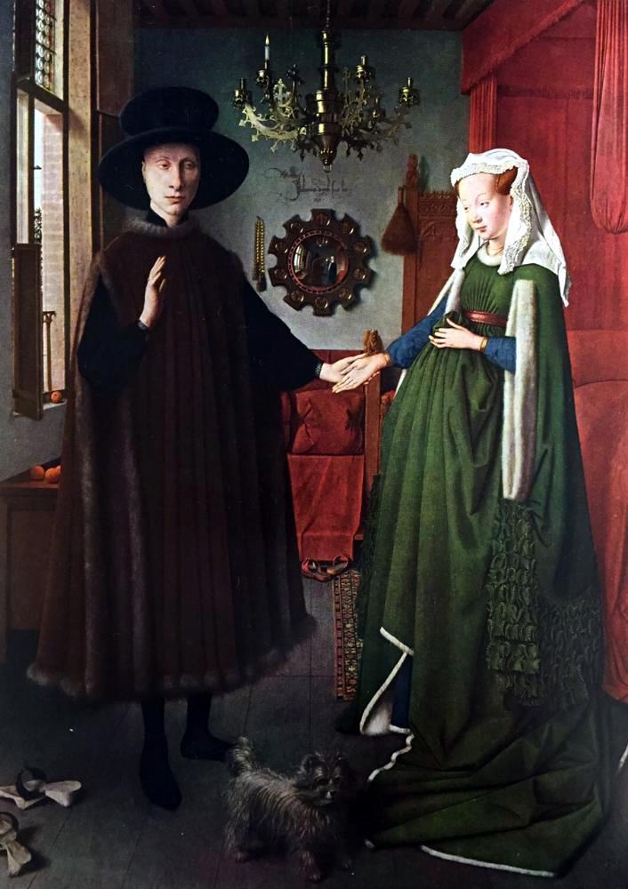 Masterpieces of Flemish Painting Jan Van Eyck: Giovanni Arnolfini and His Wife c.1434 Fine Art Print from Museum Artist - Click Image to Close