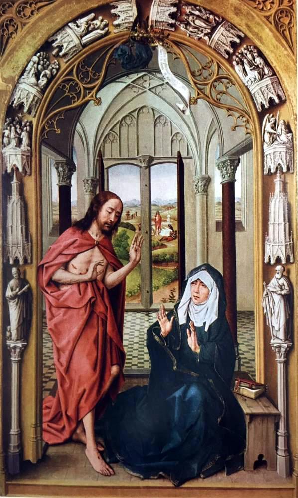 Masterpieces of Flemish Painting Rogier Van Der Weyden: Christ Appearing to his Mother c.1440 Fine Art Print from Museum Artist