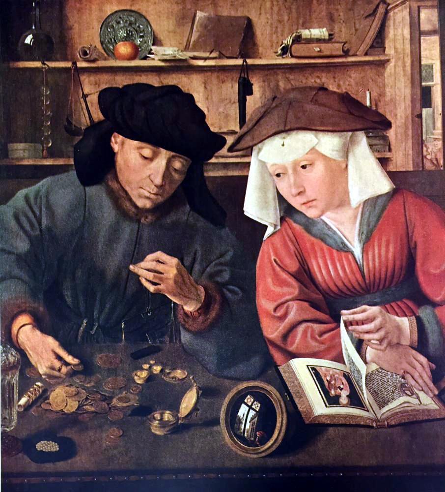 Masterpieces of Flemish Painting Quentin Massys: The Moneychanger and his Wife c.1520 Fine Art Print from Museum Artist - Click Image to Close