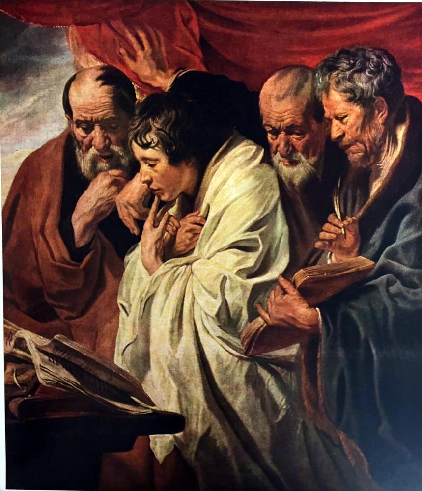Masterpieces of Flemish Painting Jacob Jordaens: The Four Evangelists c.1620 Fine Art Print from Museum Artist - Click Image to Close